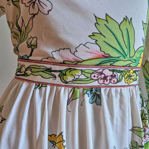 Vintage 70s Maurice Floral Maxi Length Dress Hippie Gown Signature Size M - Picture 15 of 16